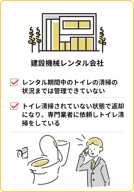 建設機械レンタル会社のお悩み